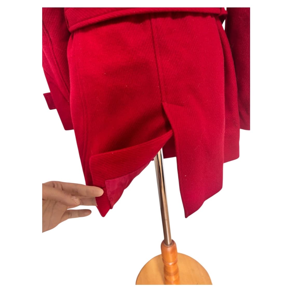 [고퀄] 울 모직 레드 더블버튼 벨트 코트 상품이미지7