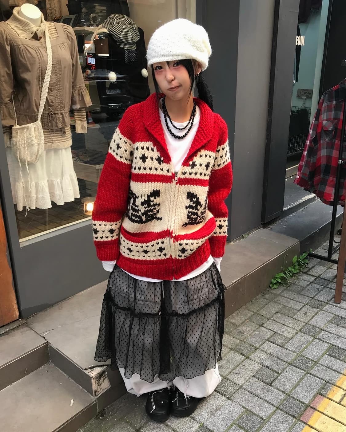 Vintage Cowichan Knit Zip-Up 상품이미지1