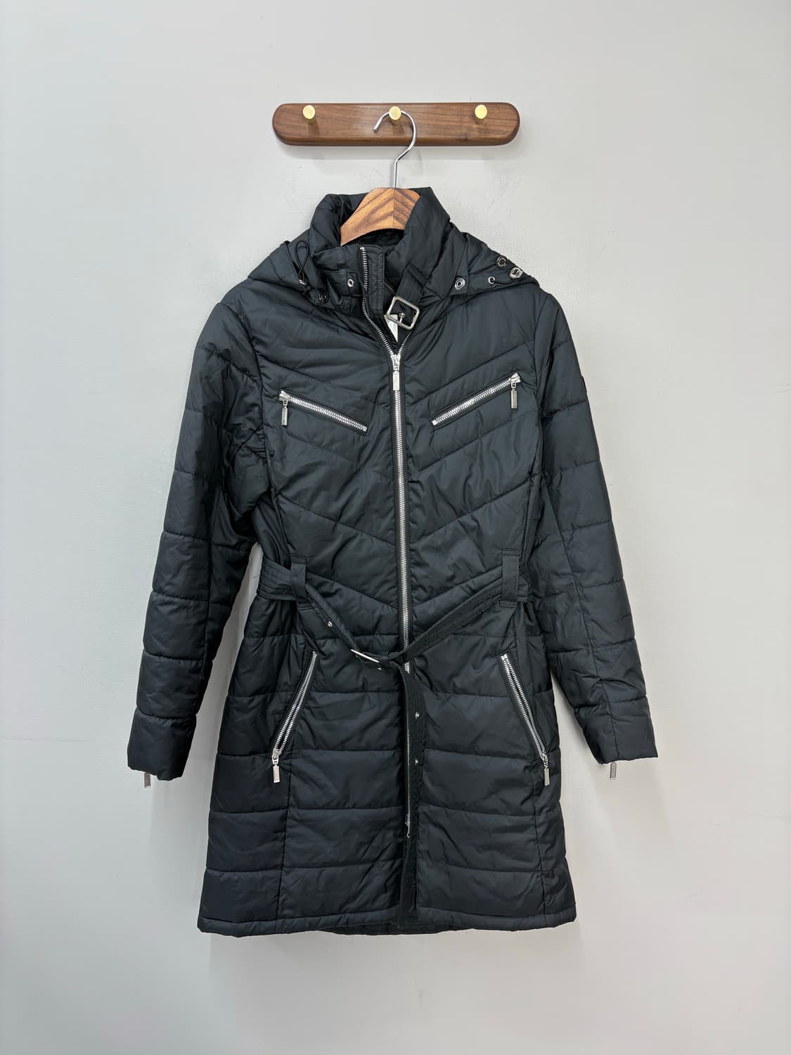 바버 퀄팅 벨트 롱패딩 A3000 상품이미지2