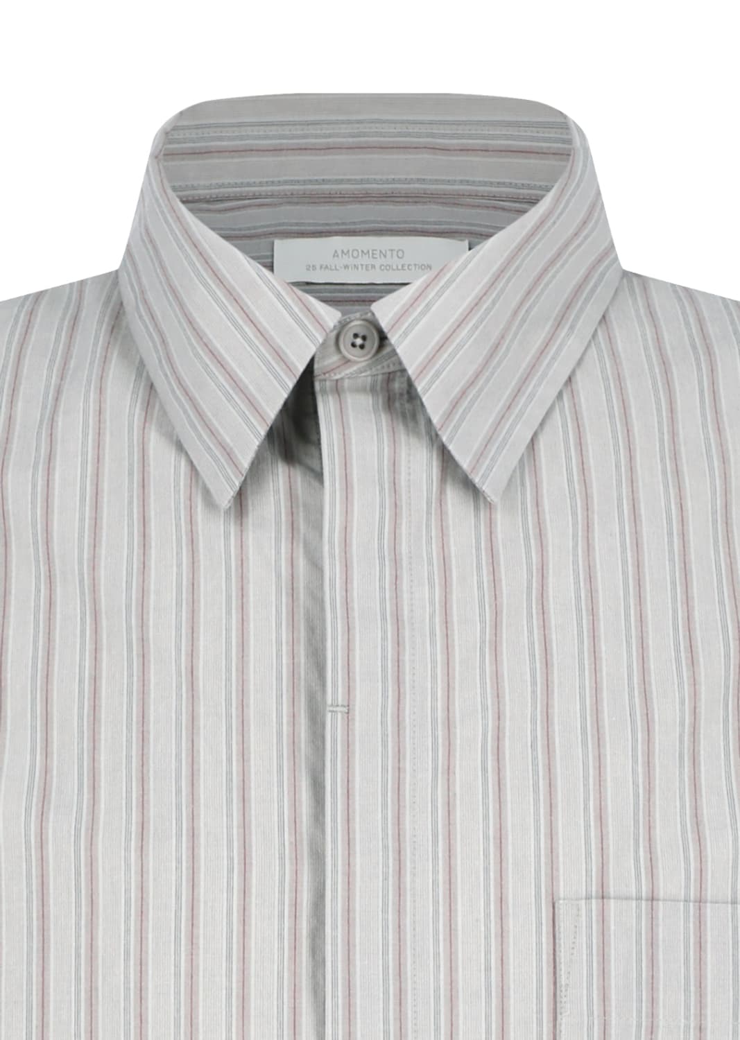 [L] 아모멘토 스트라이프 포켓 셔츠 grey 상품이미지2