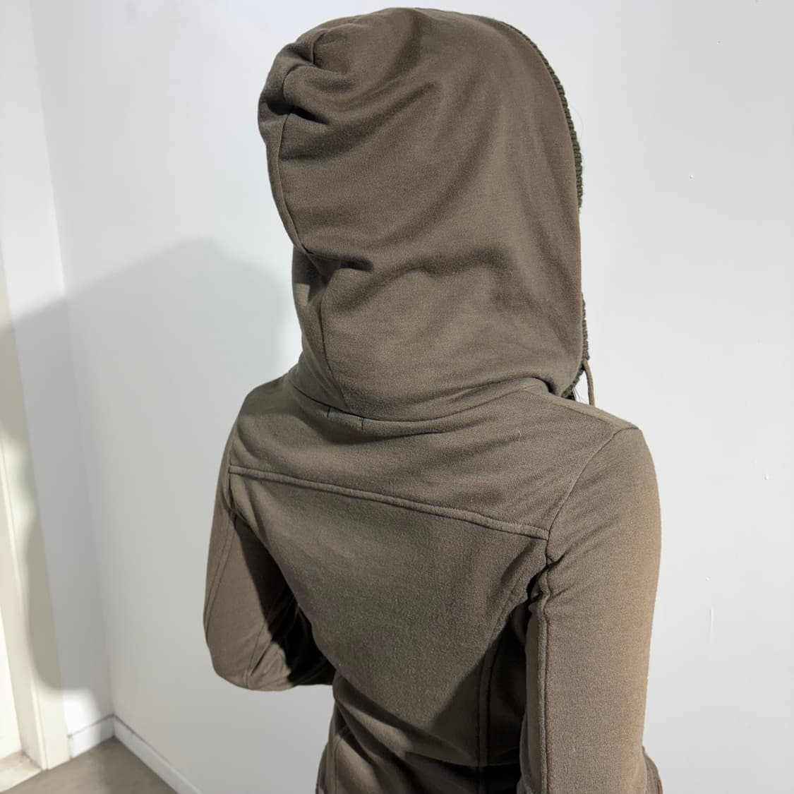 Livin alone  y2k 카키 니트 후드집업 상품이미지6