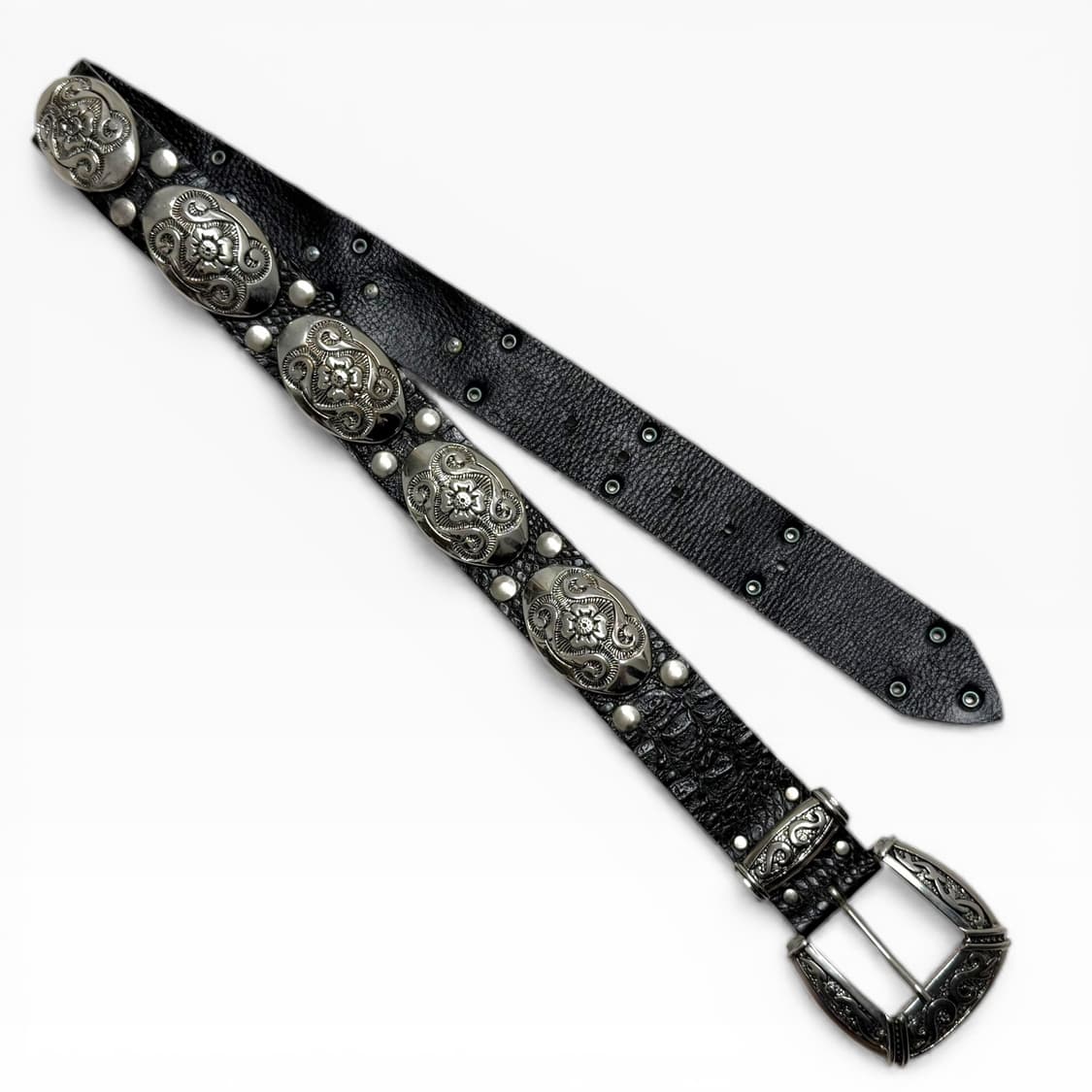 NANNI 아메리칸 빈티지 웨스턴 레더 콘초 벨트 상품이미지2