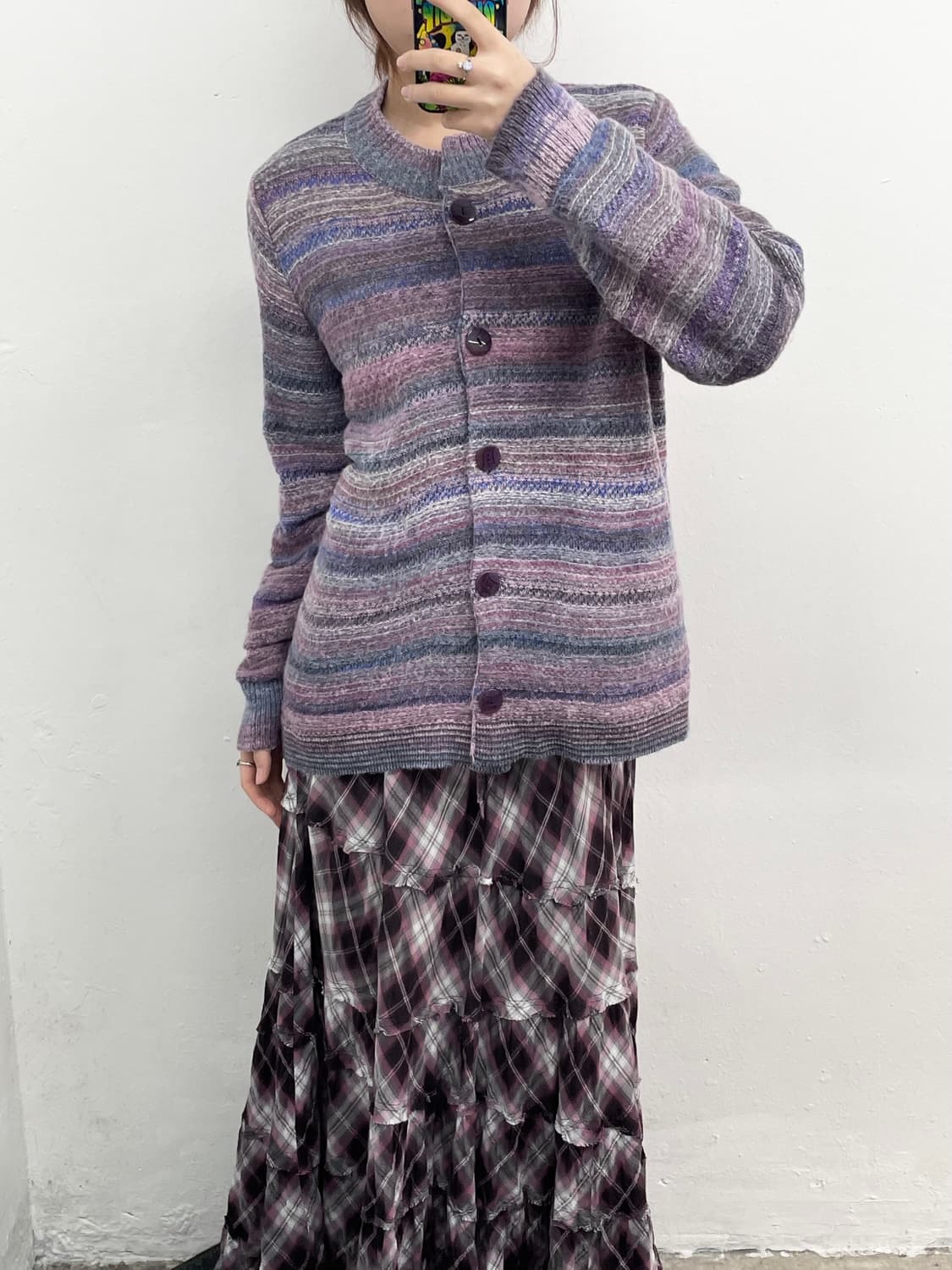 체크 그런지 캉캉 롱 스커트 상품이미지3