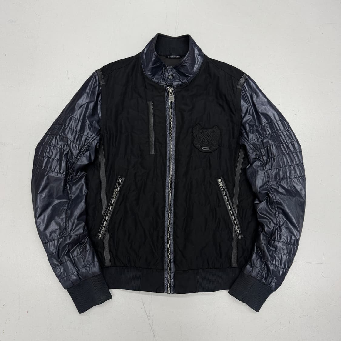 디젤 레더도킹 나일론 바이커 집업 자켓 상품이미지2