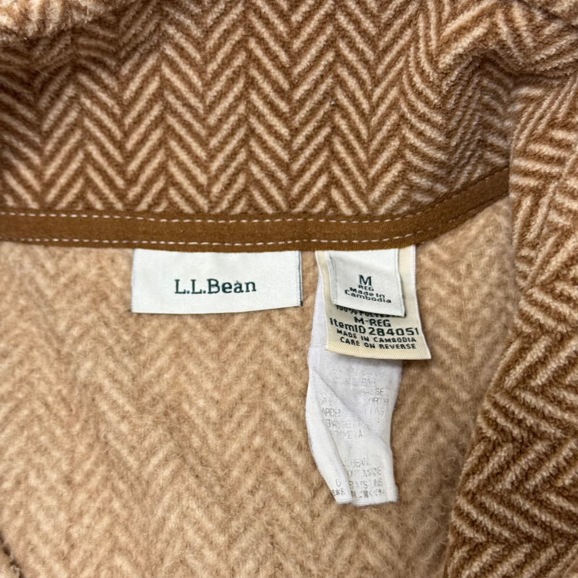L.L.Bean 헤링본 패턴 플리스 판초 M 상품이미지3
