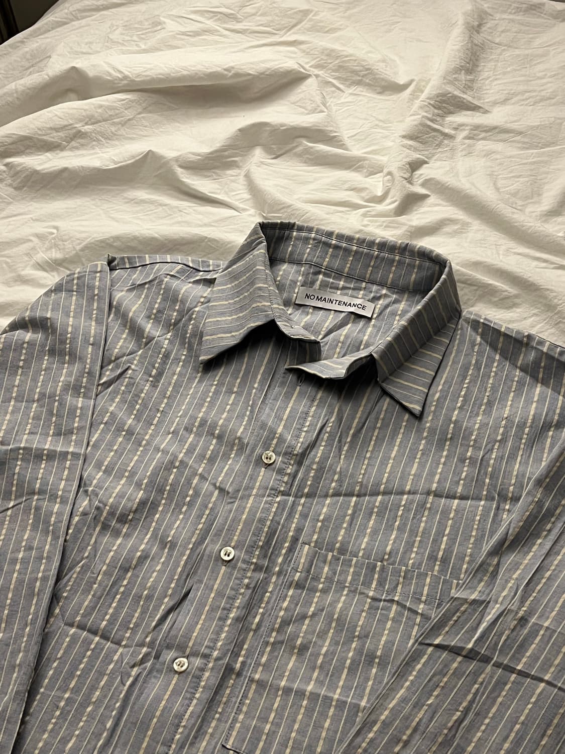 no maintenance 옥스퍼드 스트라이프 도비 셔츠 M 상품이미지5