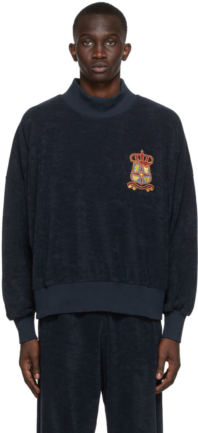 [XL] Thames 탬즈 테리 터틀넥 navy 상품이미지1