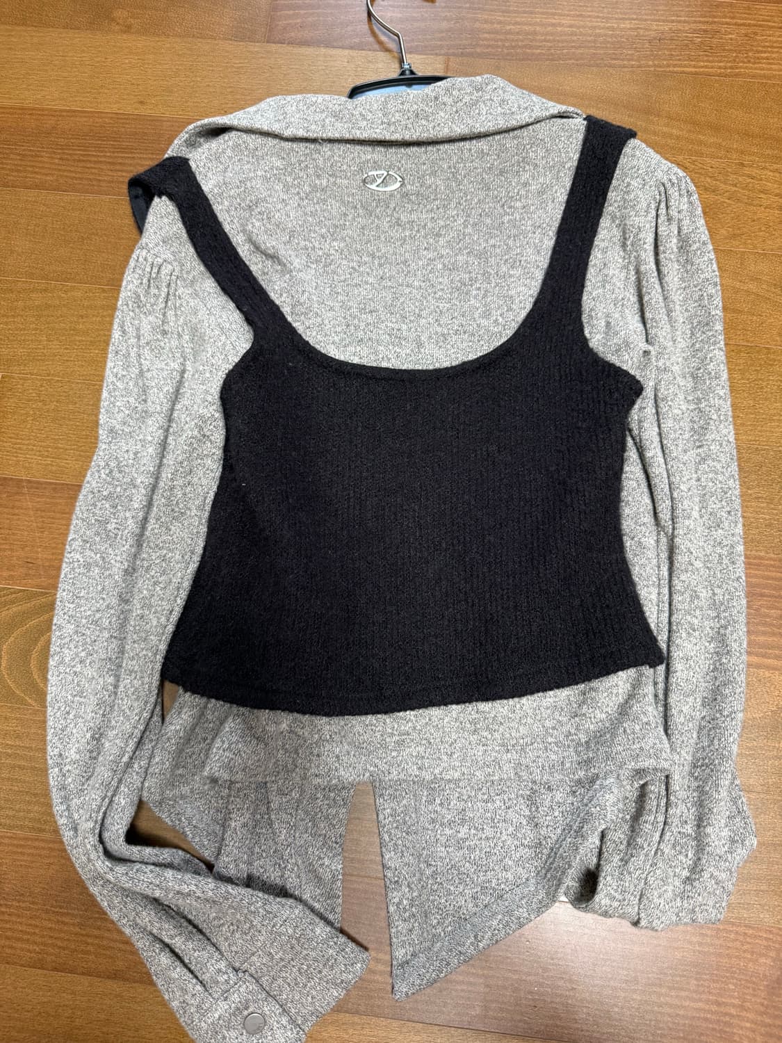 yuse WOOL KNITTED BLOCK SHIRT TOP 상품이미지4
