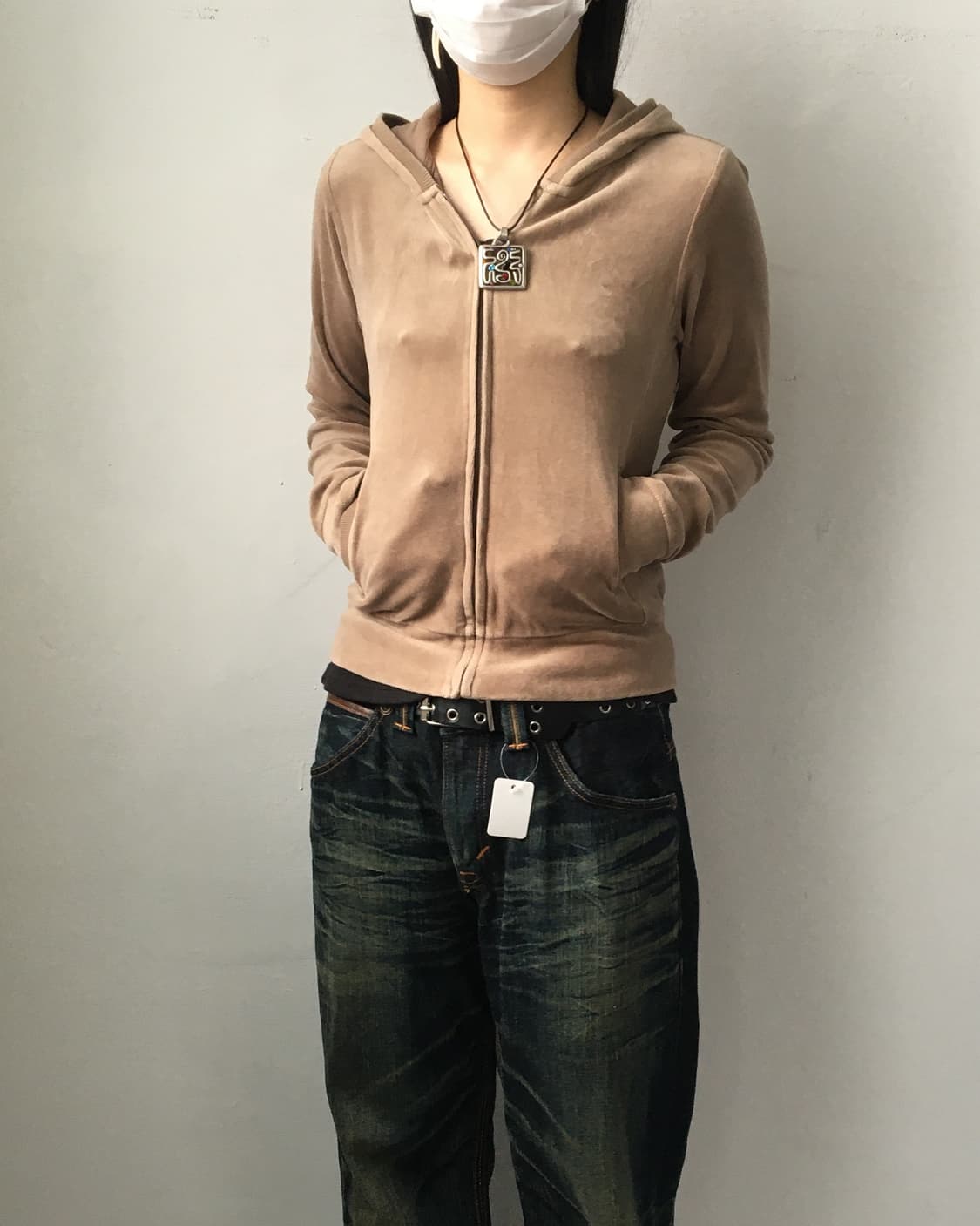 Velvet hood zip up 상품이미지1