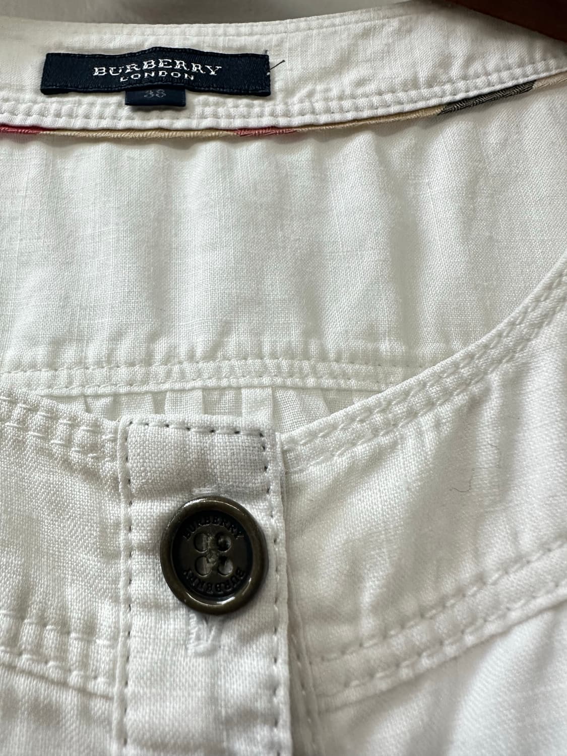 Burberry 버버리 린넨 100% 버튼 블라우스 상품이미지5