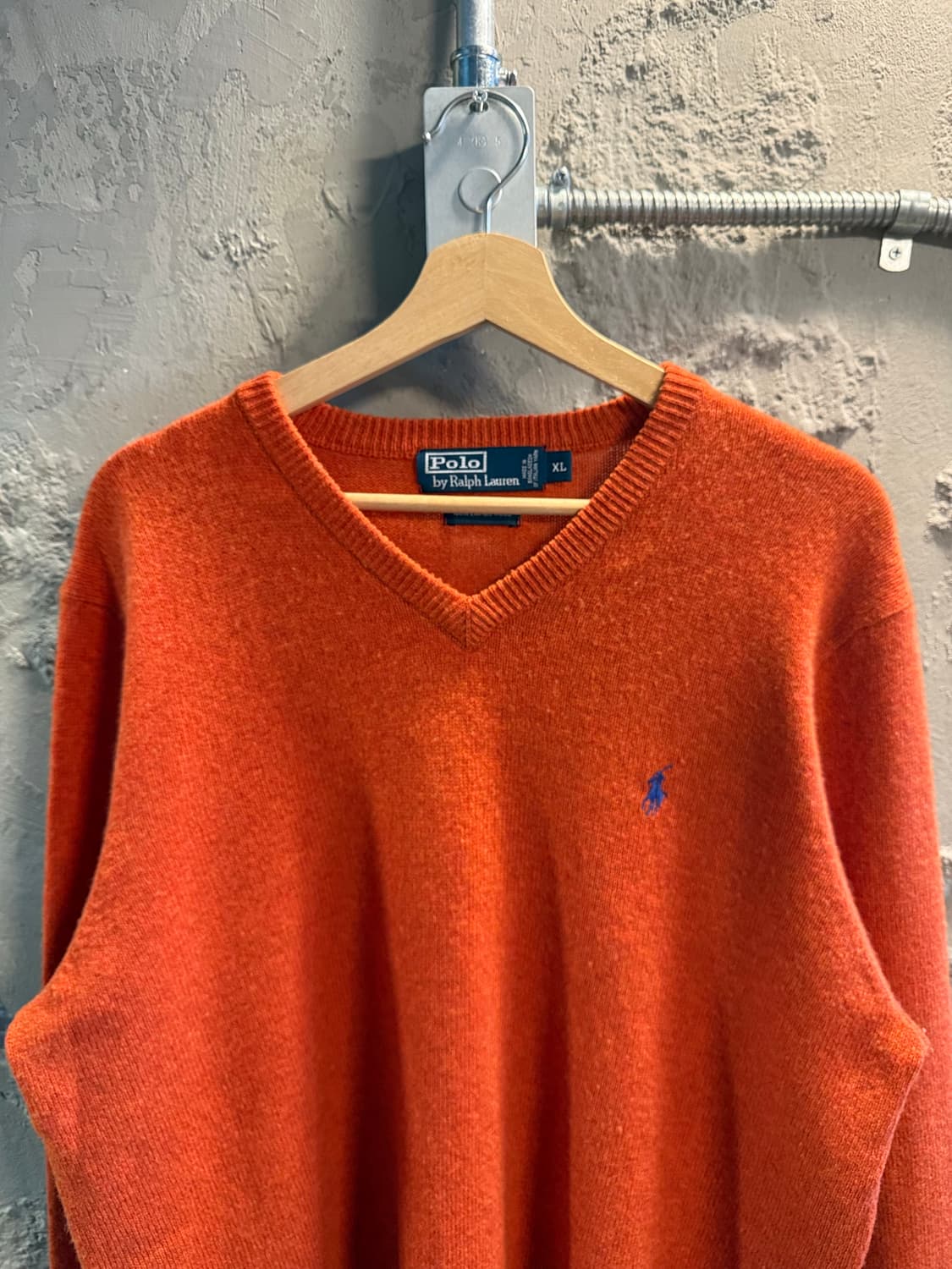 XL 폴로 랄프로렌 POLO 램스울 브이넥 니트 오렌지 상품이미지4