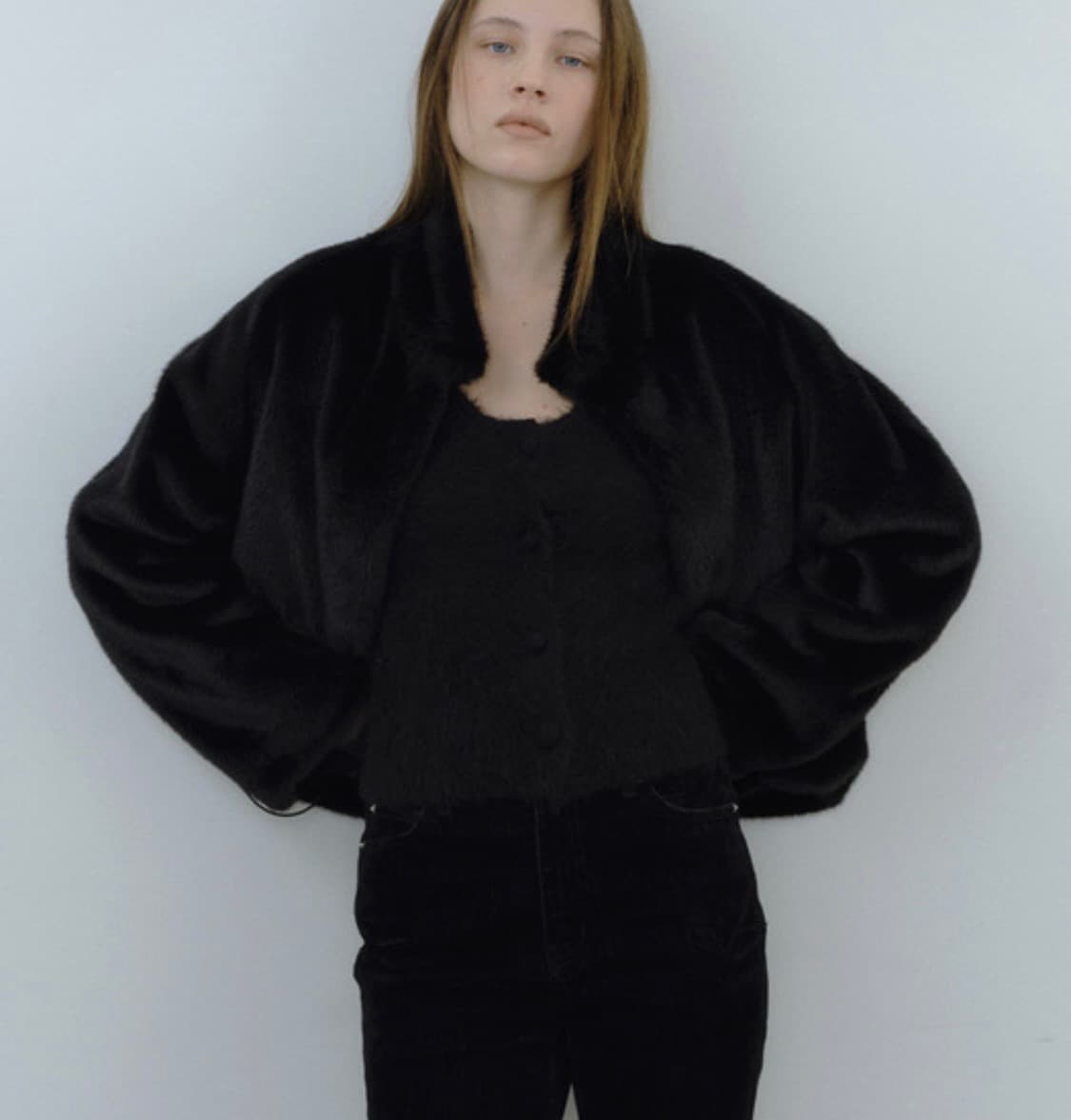 오어 리아퍼 점퍼 블랙 Ore ria fur jumper 상품이미지3