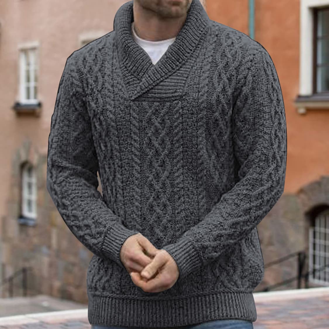 아란크래프트 숄 피셔맨 니트 M 상품이미지1