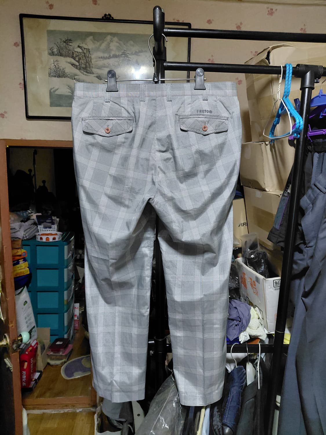 [팬텀]여름용 체크바지 35(허리둘레88센티)사이즈 상품이미지2