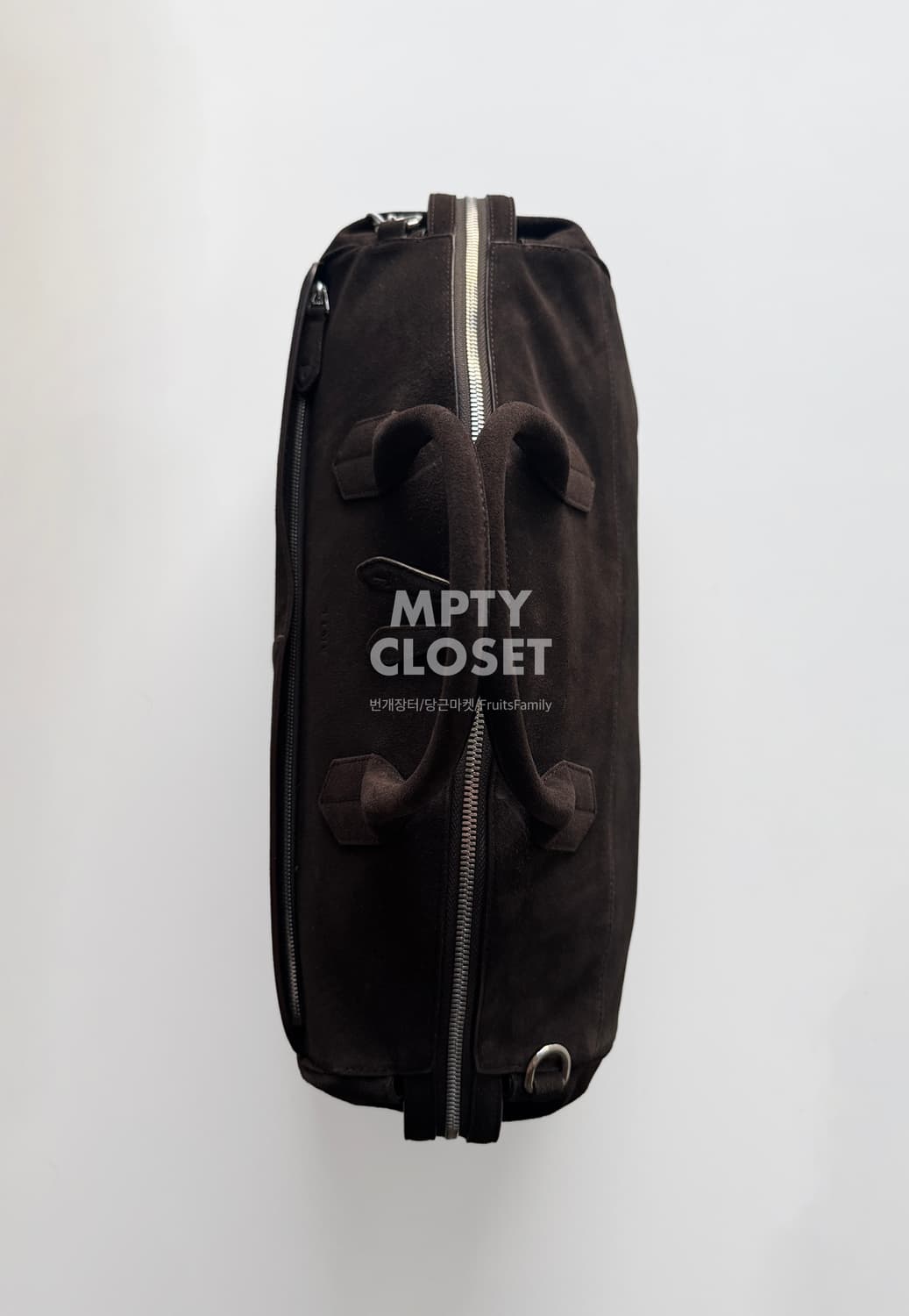 타임옴므 스웨이드 포켓 더플백 다크브라운 상품이미지6