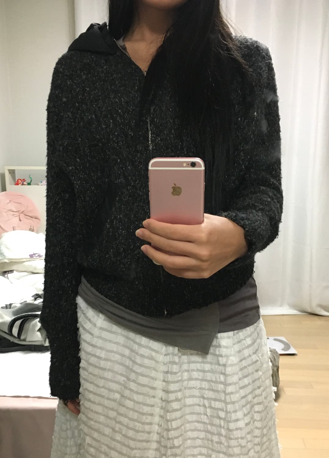 빈티지 뽀글이 니트 집업 상품이미지2