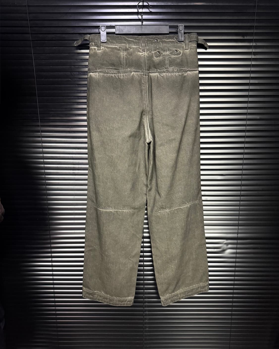 폴리테루 카키 워시드 더티 워싱 와이드 벌룬 워크 팬츠 29 30 고시마 상품이미지4