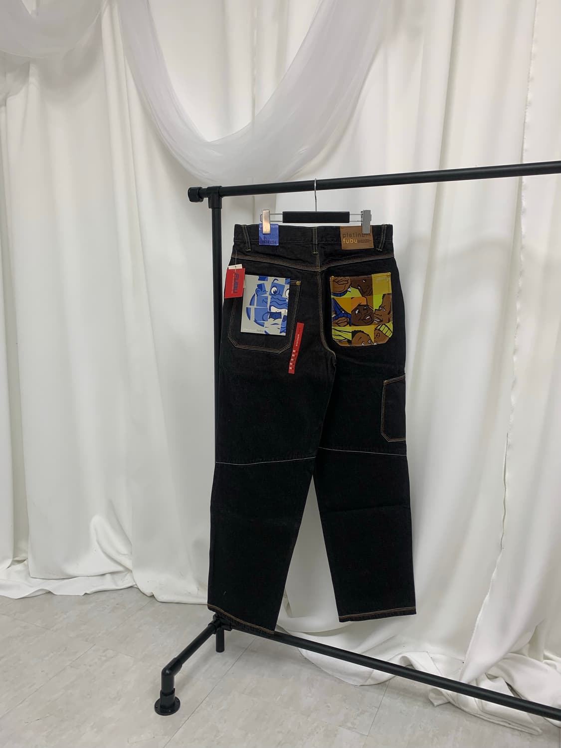 FUBU Platinum black denim baggy jeans 상품이미지4