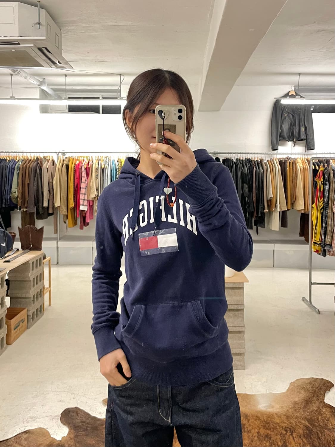 TOMMY HILFIGER y2k hoodie 타미 힐피거 딱붙핏 후드티 상품이미지7