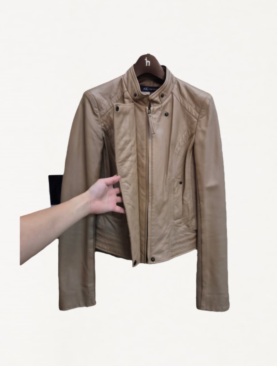 Anne Klein 앤클라인 베이지 가죽 자켓 (양가죽) 상품이미지2