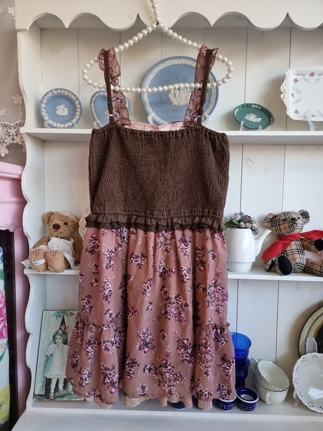 axes femme(악시즈팜므) 초코로즈 셔링 레이스 뷔스티에 원피스 상품이미지4