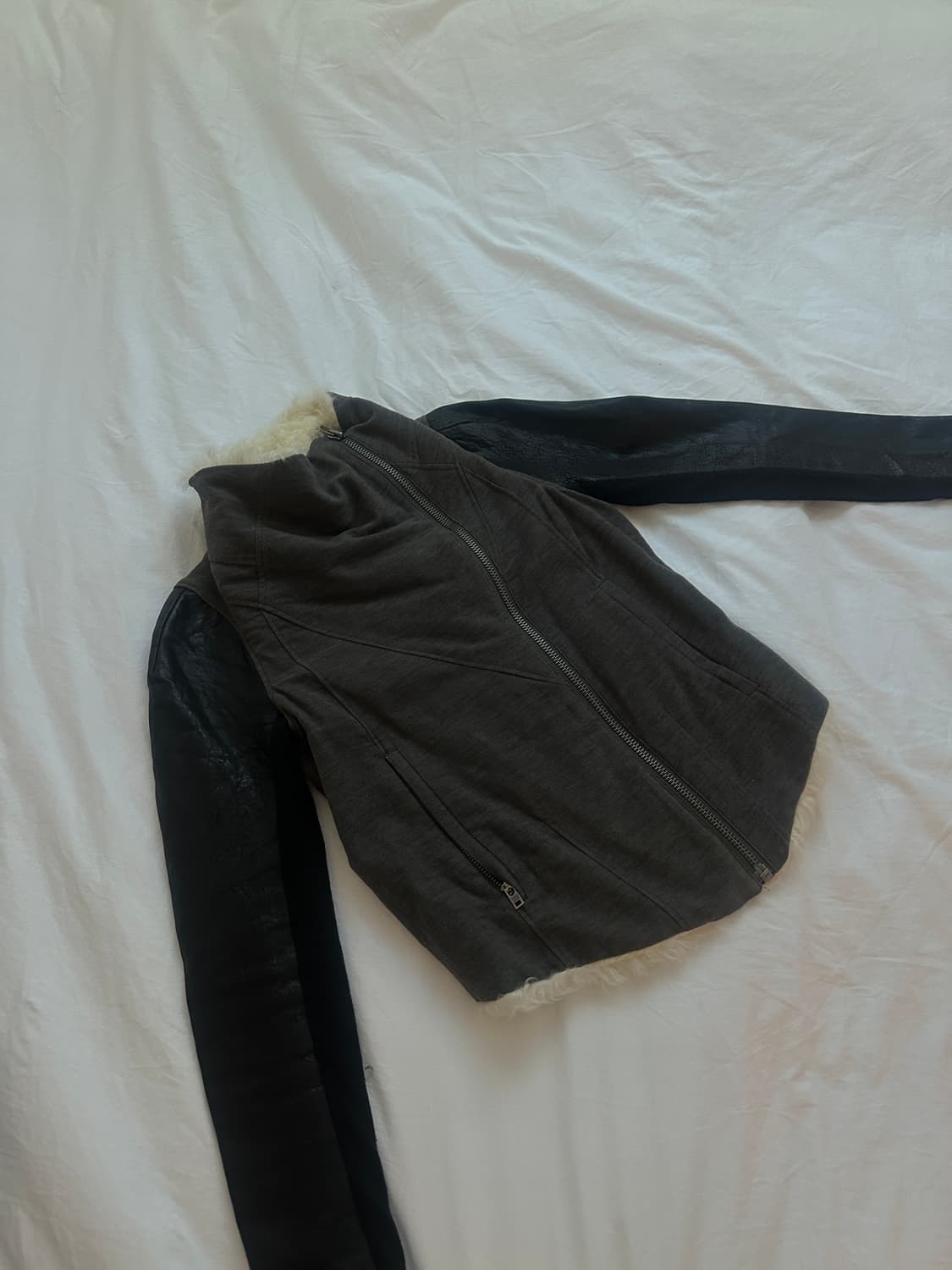 헬무트랭 그레이 램스킨 레더 시어링 퍼 자켓 상품이미지1