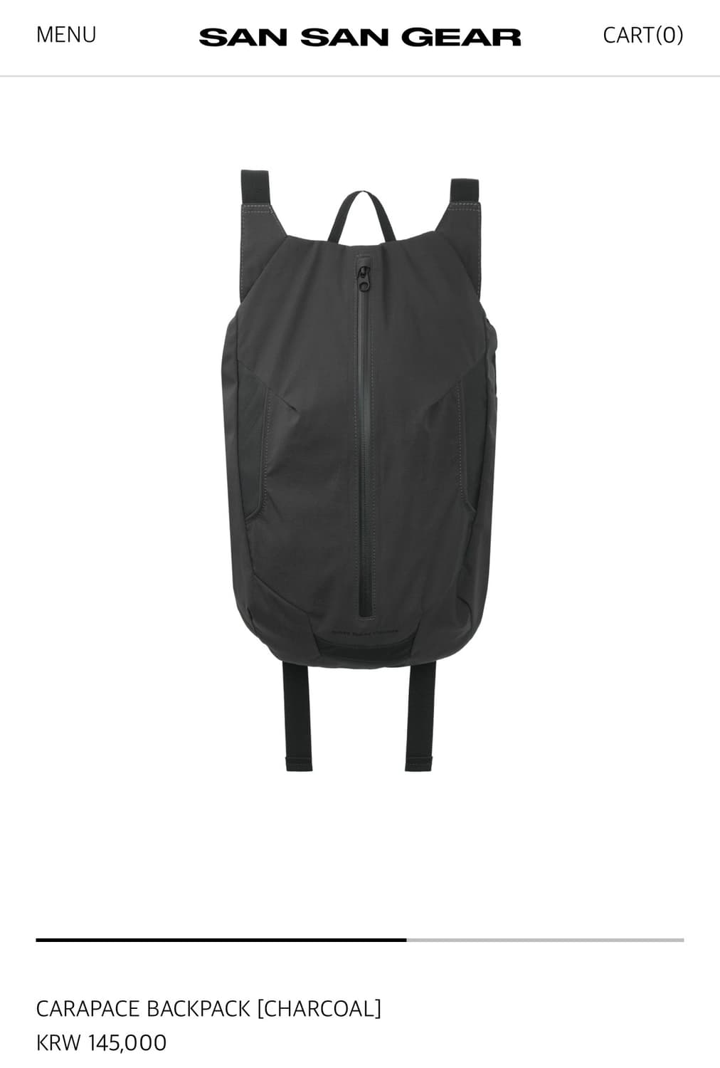 산산기어 CARAPACE BACKPACK [CHARCOAL] 상품이미지1