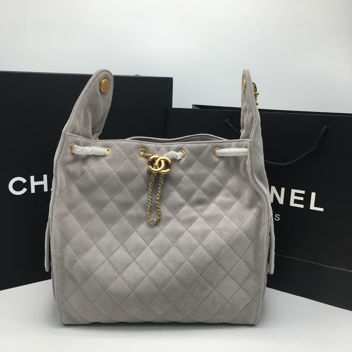 샤넬 25백 스웨이드 미듐 그레이 새상품 상품이미지8