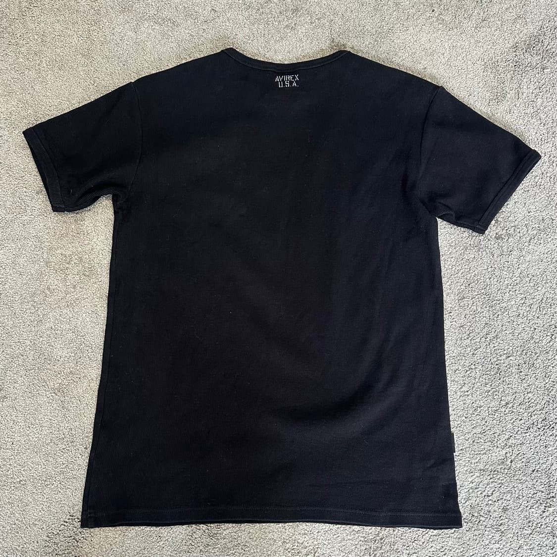 아비렉스 USA 블랙 골지 반팔티L 상품이미지6