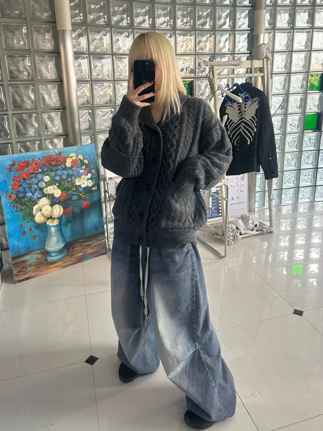 SHAWL COLLAR CABLE CARDIGAN 케이블 숄 칼라 가디건 상품이미지2