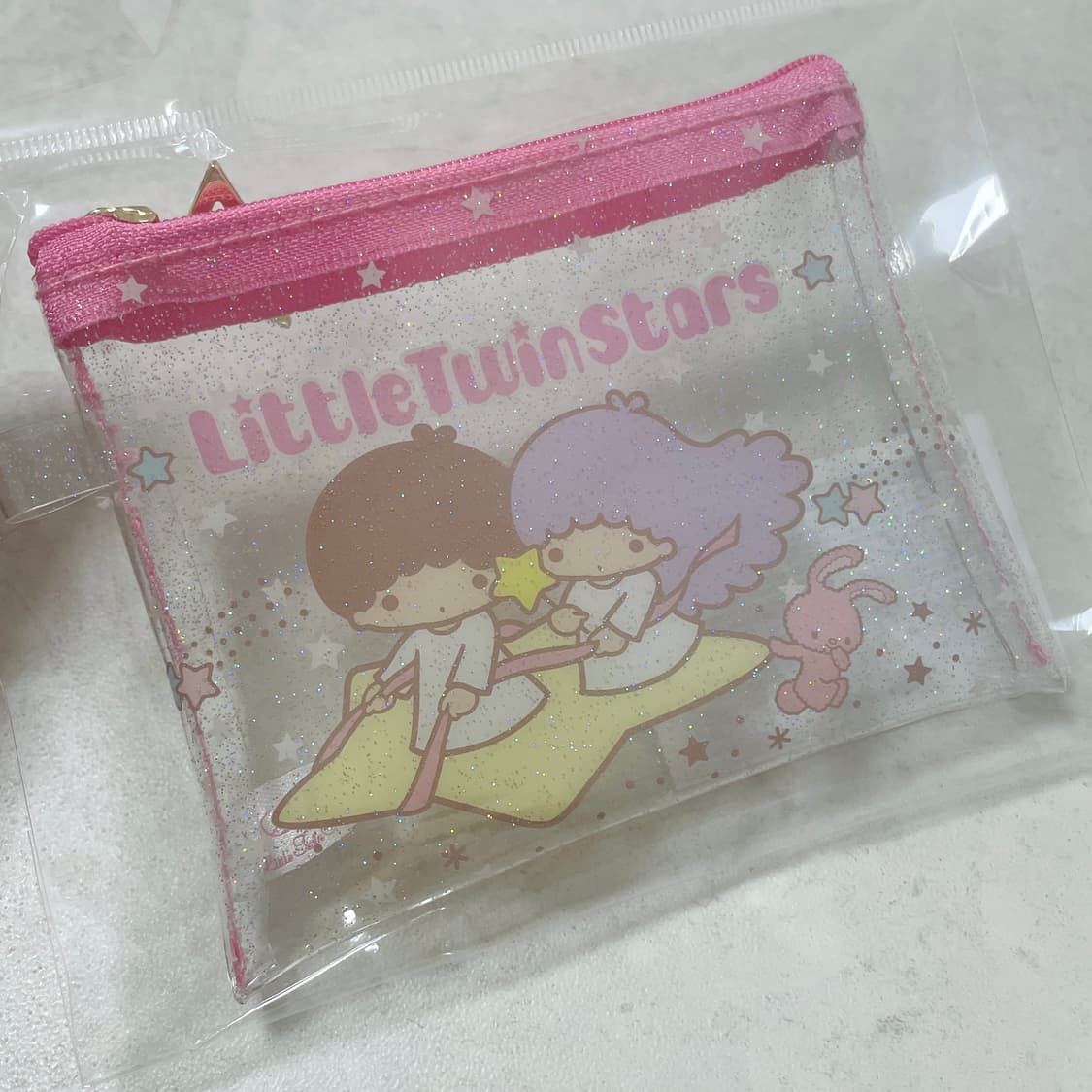 산리오 리틀트윈스타 글리터 파우치 핑크 상품이미지2