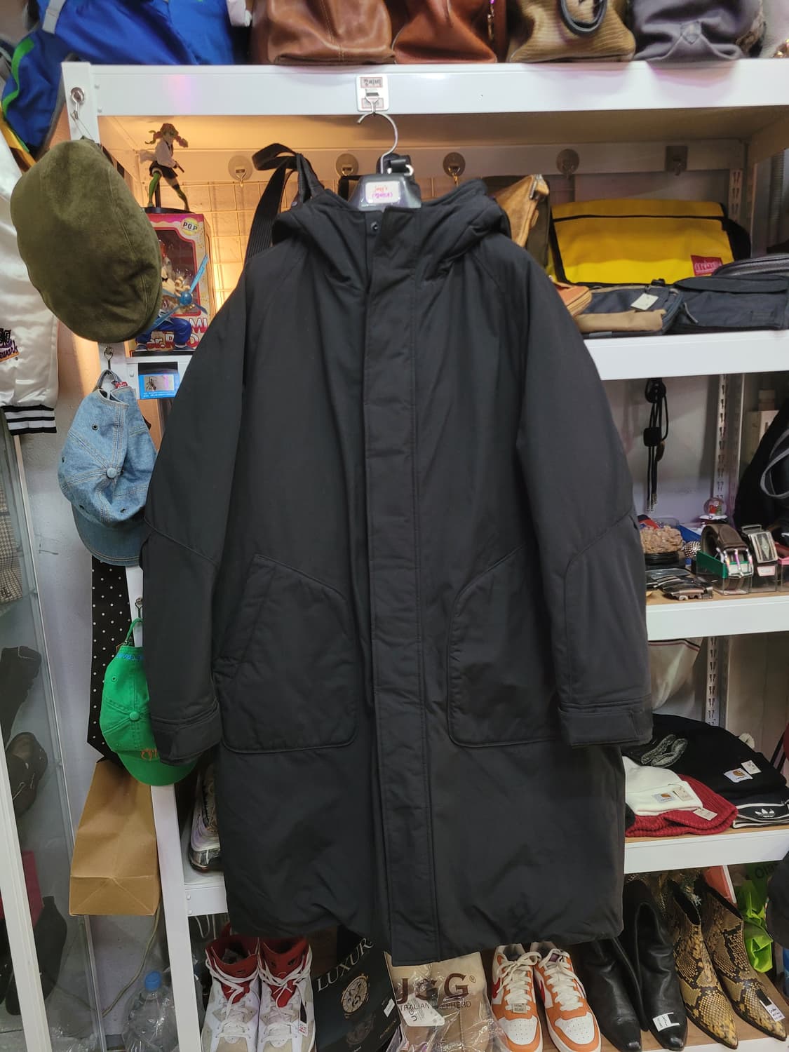 T.I FOR MEN 티아이포맨 블랙 후드 롱 패딩 오리털 상품이미지1