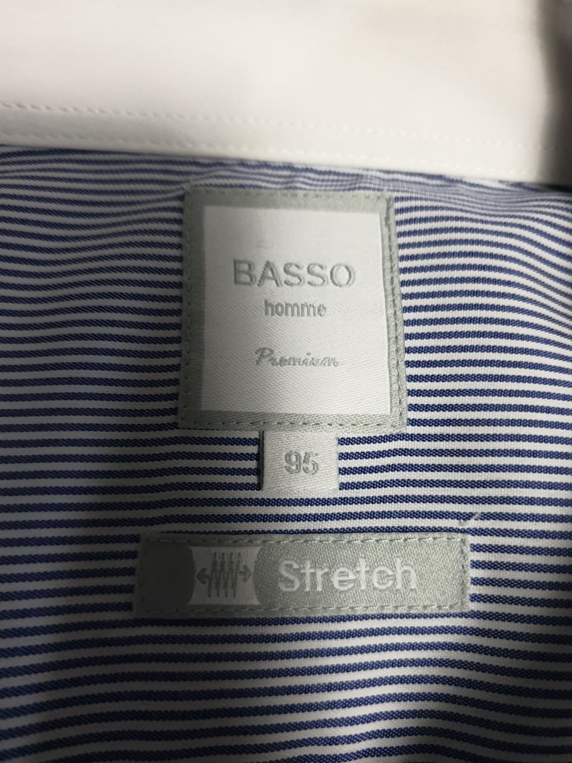 (23ss) 바쏘옴므 프리미엄 스트레치 스트라이프 정장셔츠 블루 (95) 상품이미지3