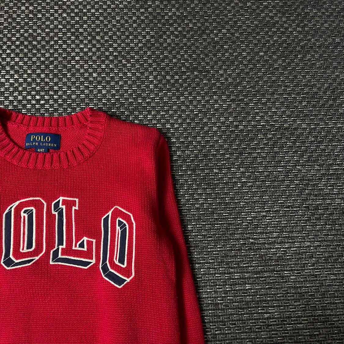 폴로랄프로렌 키즈 레드 스펠로고 케이블 긴팔 니트 4 상품이미지3
