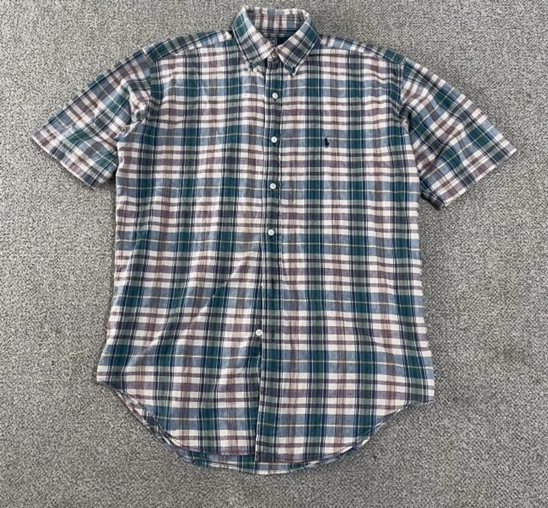 폴로 POLO 랄프로렌 반팔 체크 셔츠 100/L 상품이미지1