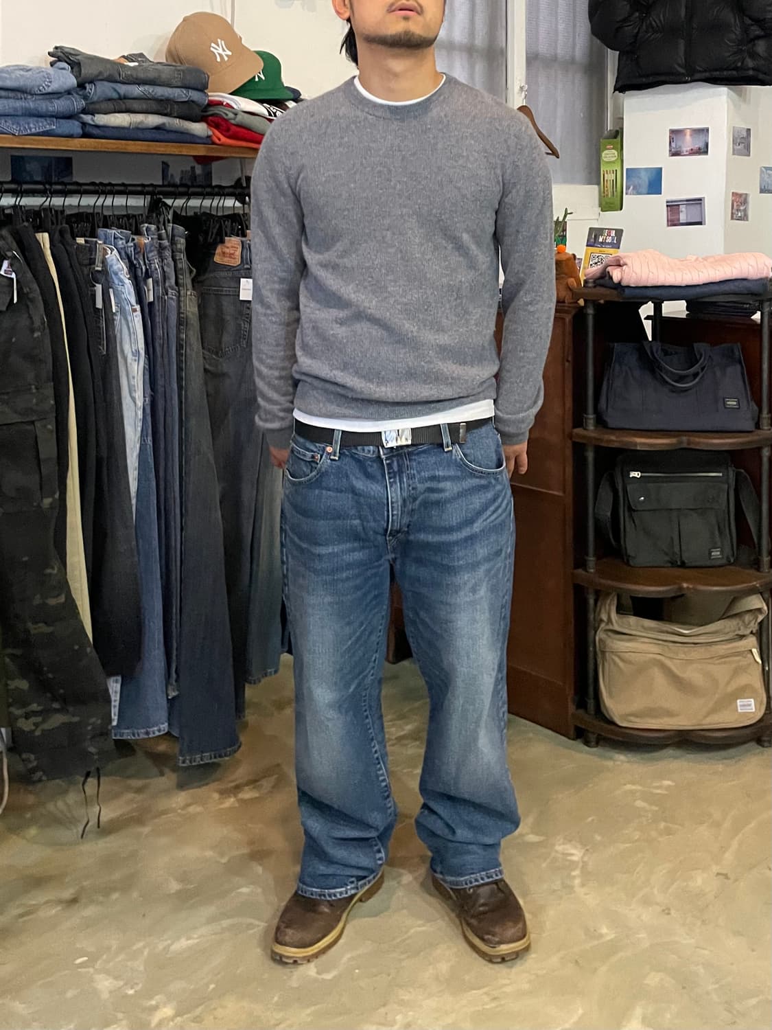 솔리드 옴므 그레이 니트 100 상품이미지3