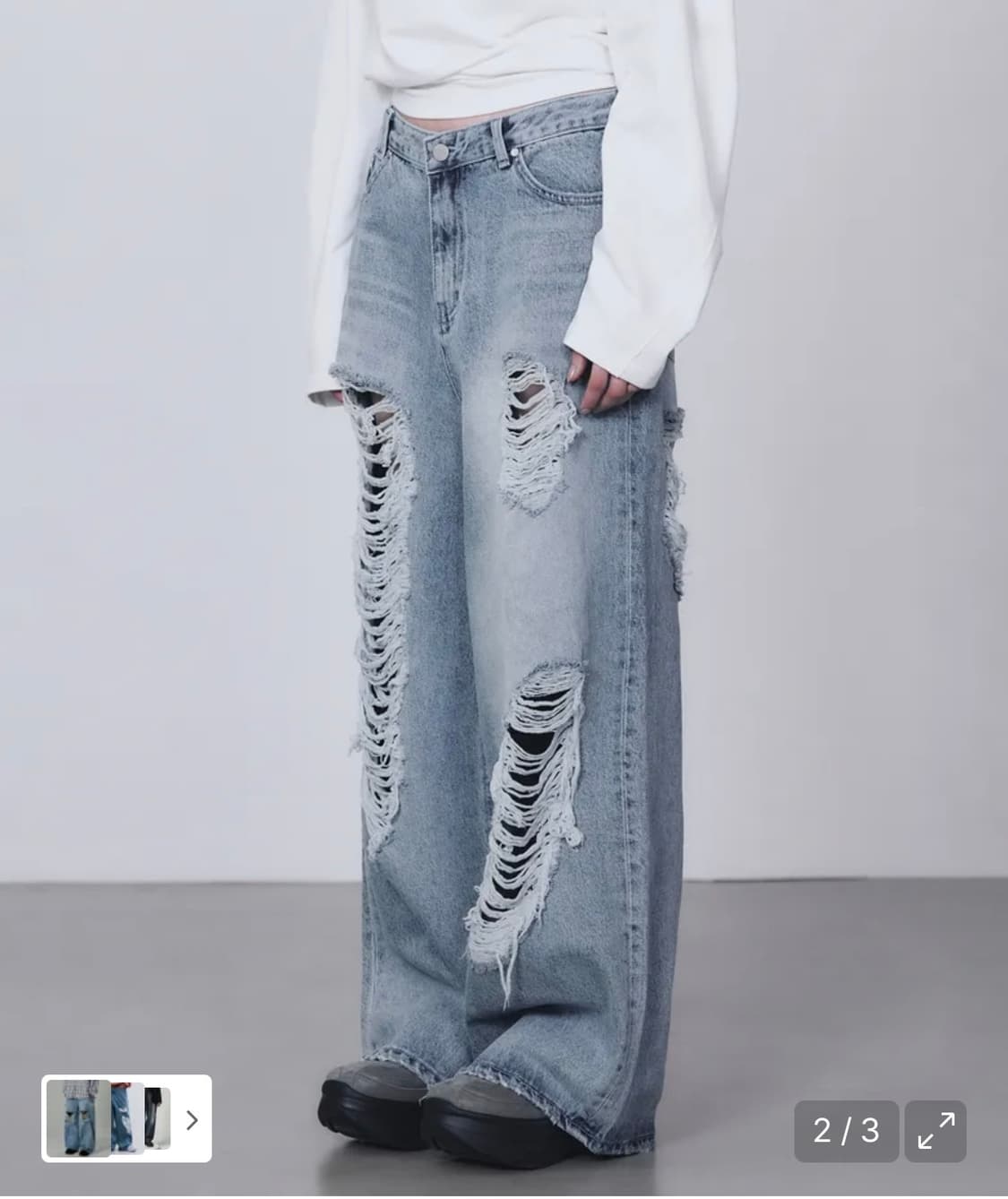 트리밍버드Scratch Damage Denim Pants [ Blue ] 상품이미지2