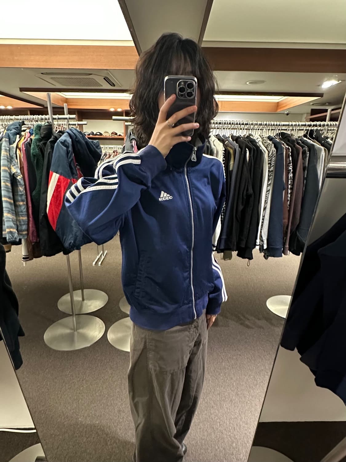 L)아디다스 빈티지 올드스쿨 네이비 져지 상품이미지1