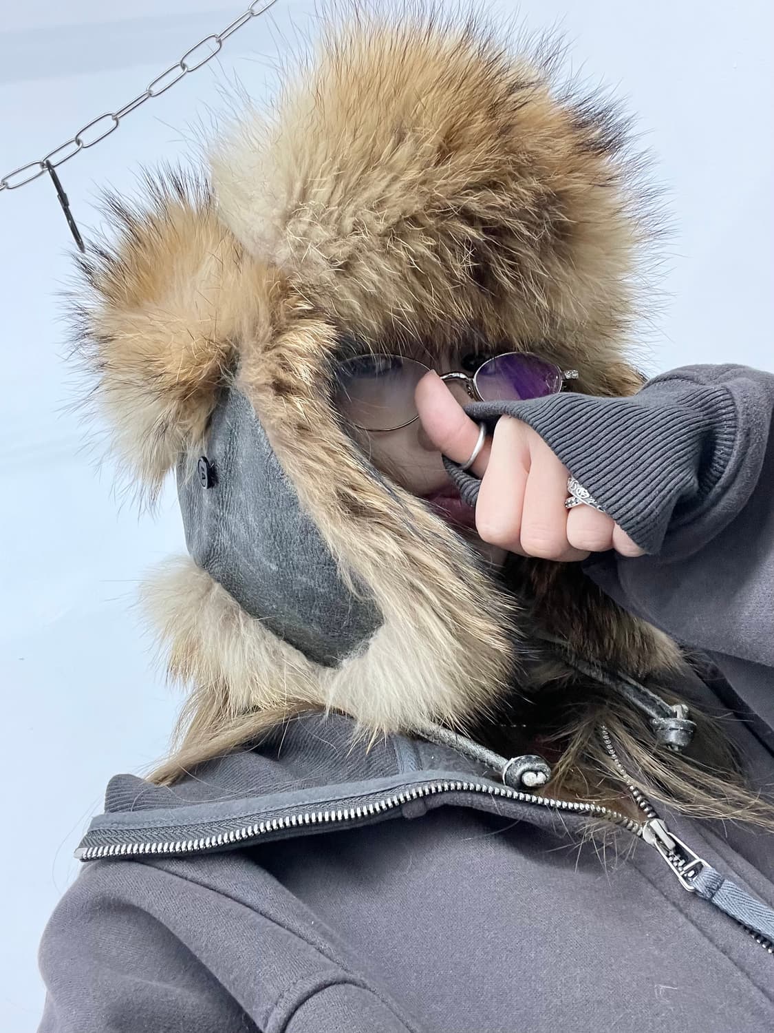 리얼 양가죽 바이커 트루퍼햇*레어 상품이미지2