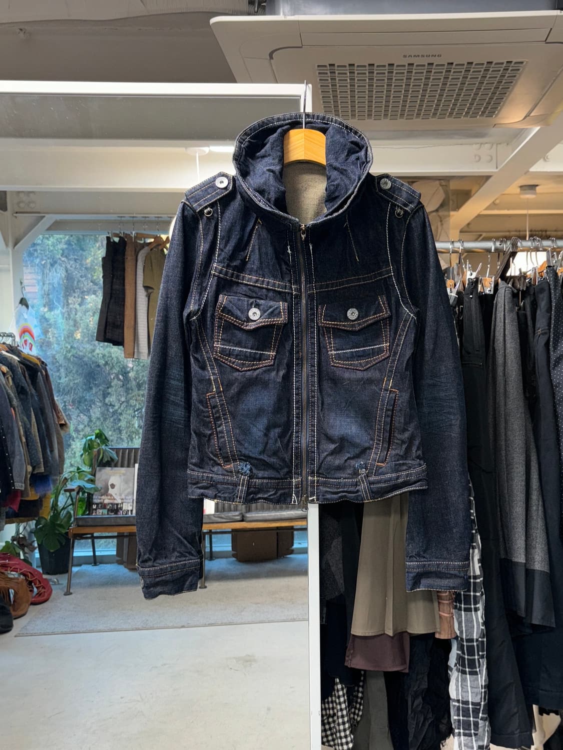 Chelseagarb 하이넥 집업 데님자켓 상품이미지1