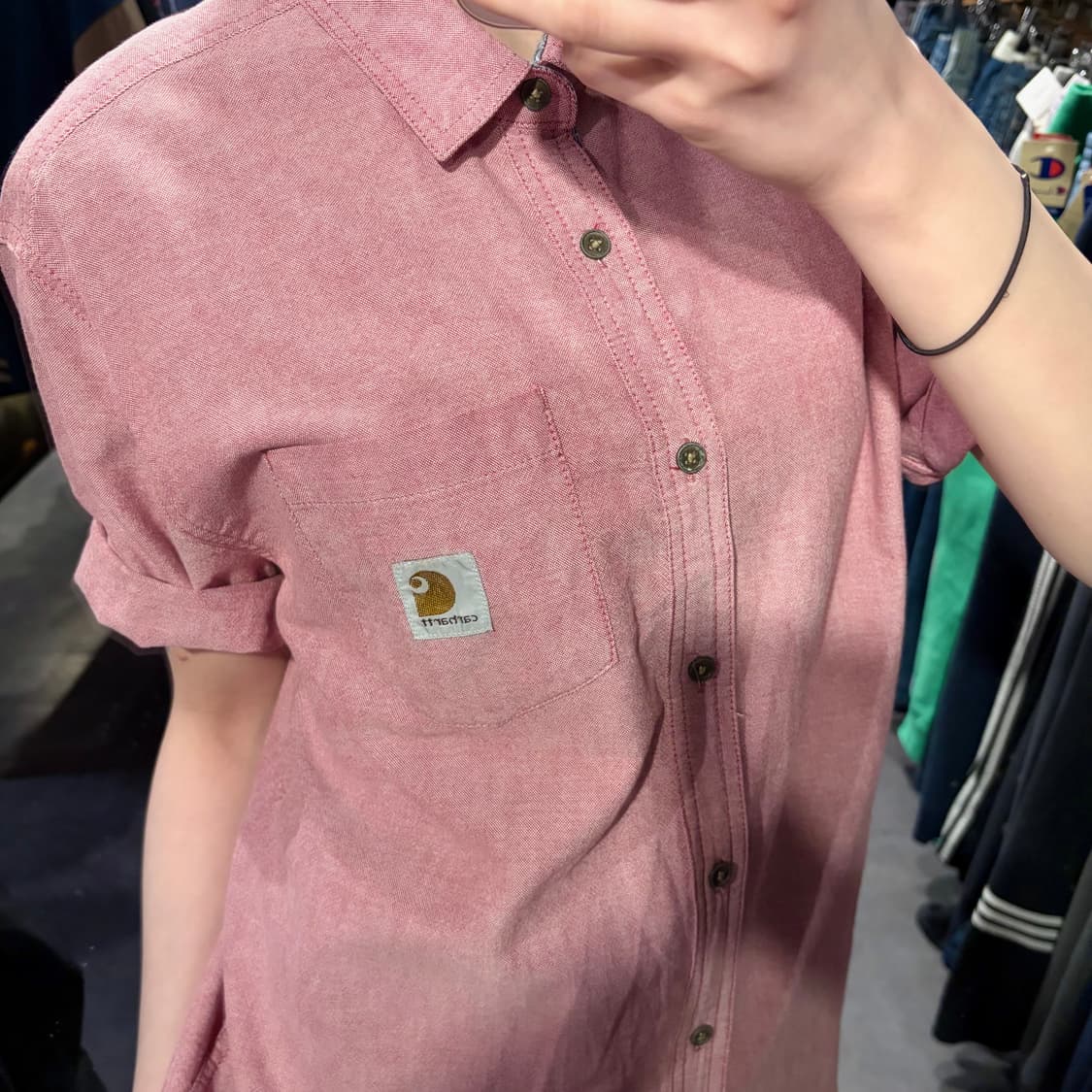 [IM] Carhartt 칼하트 반팔 워크 셔츠 핑크 상품이미지6