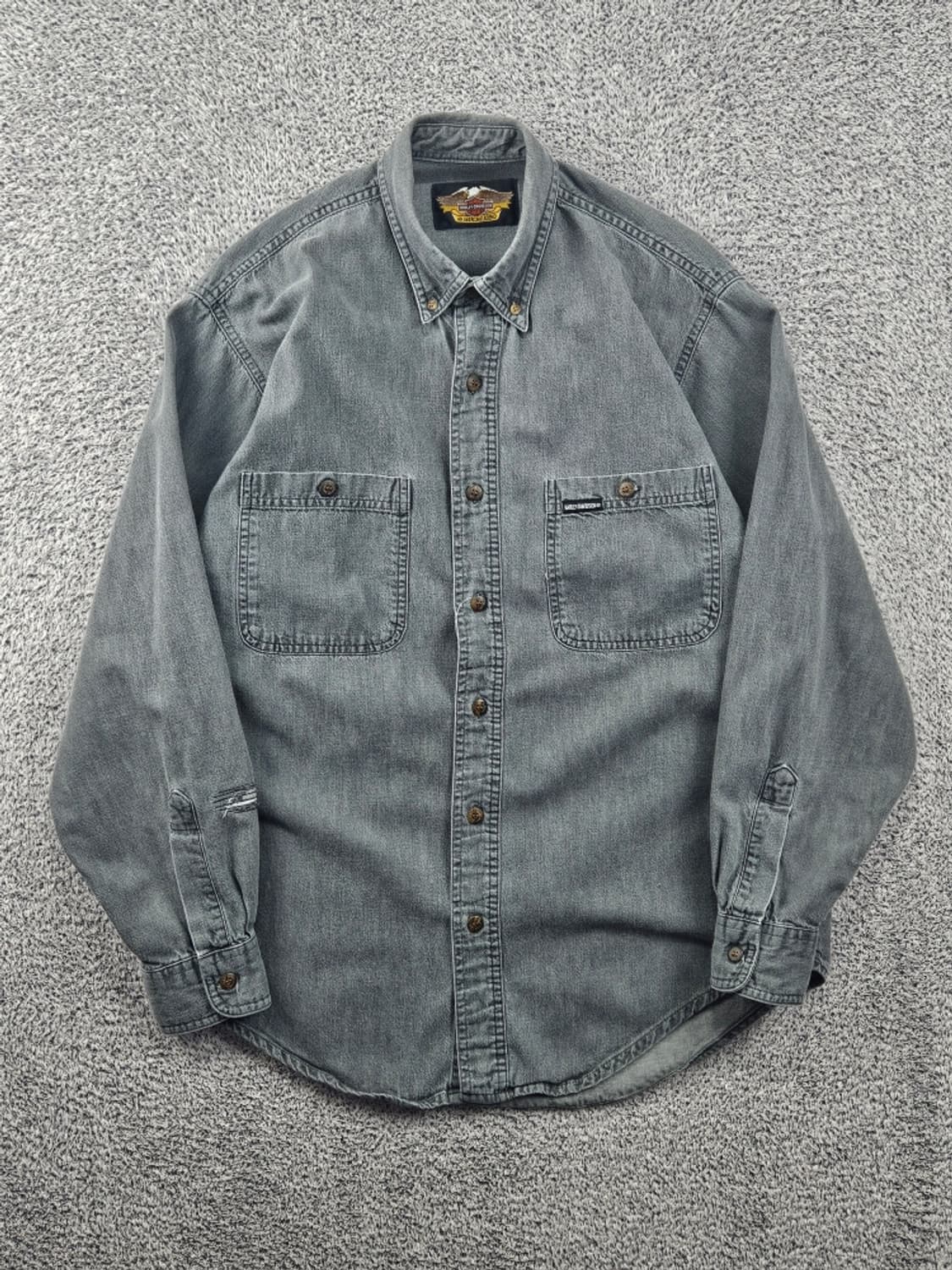 할리데이비슨 95주년 윙즈 그레이 포켓 셔츠 ( M추정 ) / 11588 상품이미지3