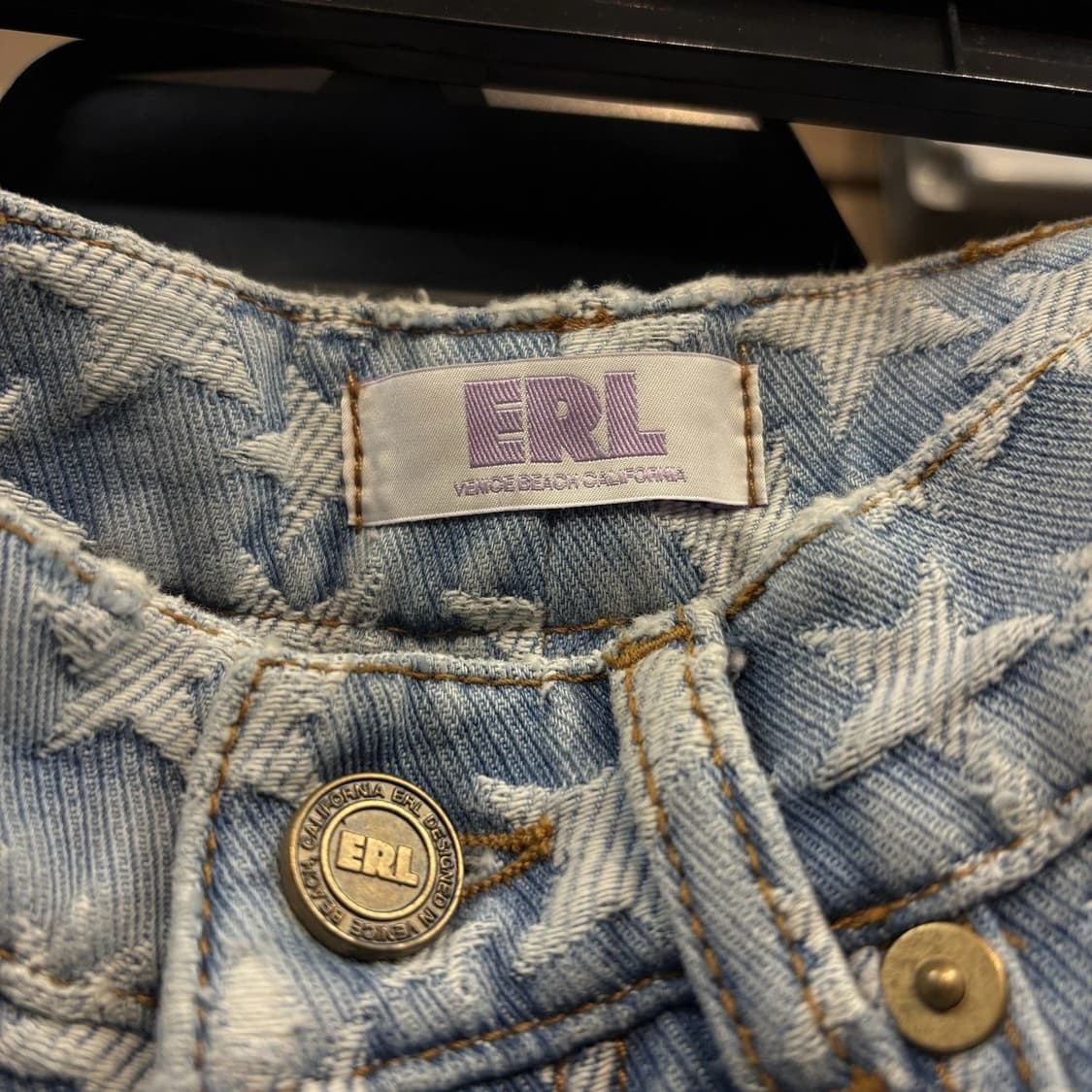 ERL 이알엘 스타 자카드 데님 팬츠 라이트 블루 상품이미지3