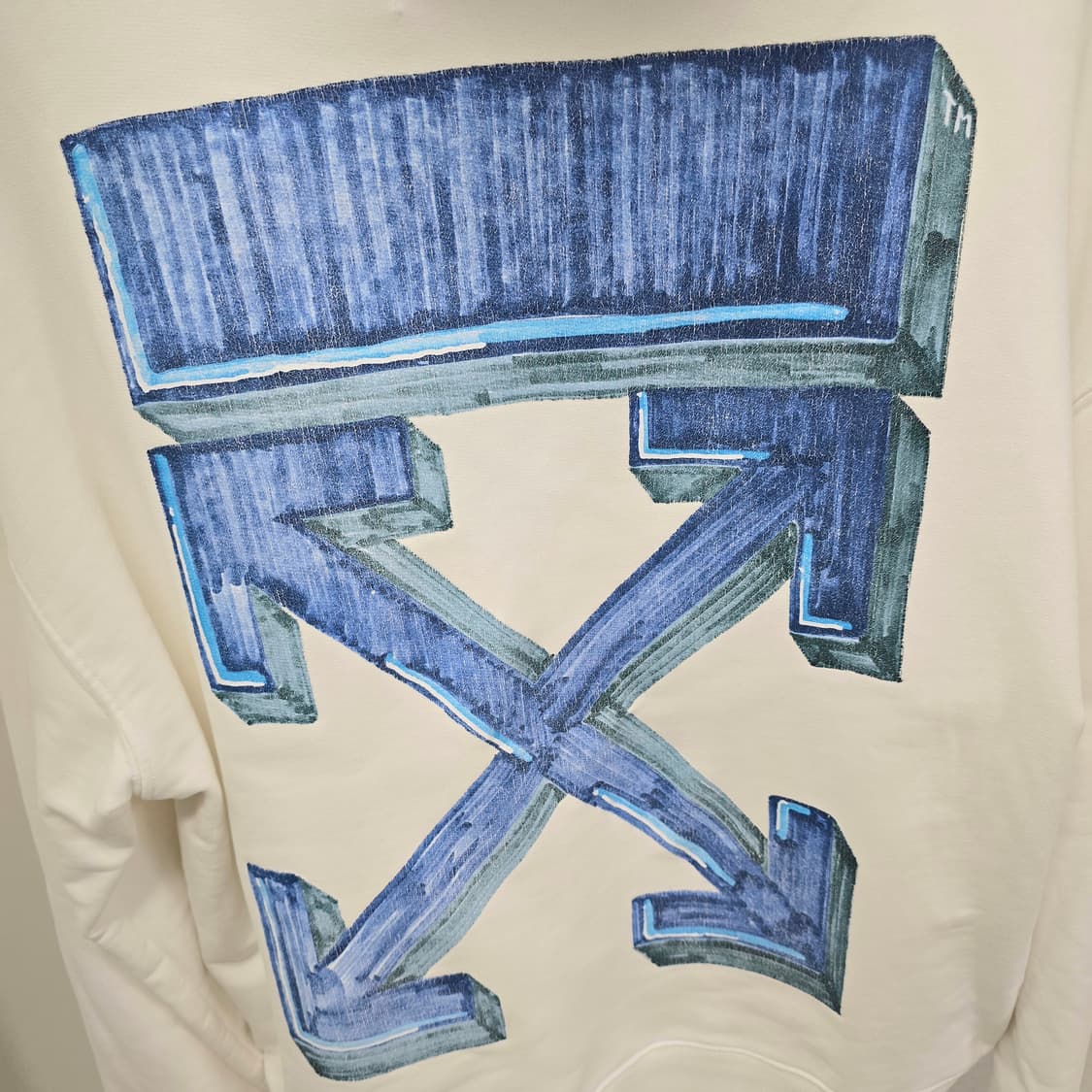 오프화이트 마커 애로우 후드 티셔츠 s사이즈 95 판매 상품이미지3