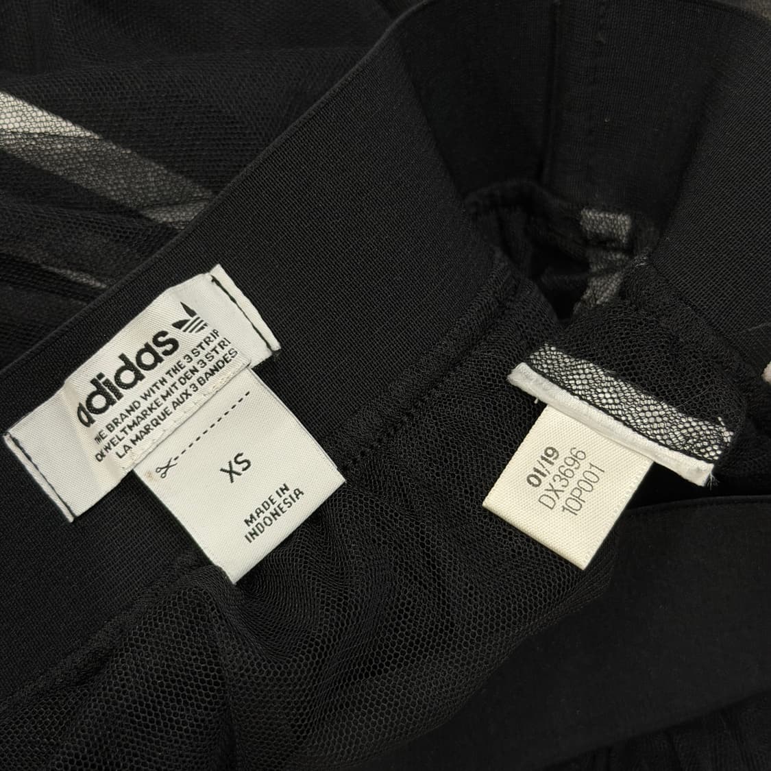 아디다스 우먼 레이스 망사 롱 스커트 치마 블랙 XS 상품이미지3