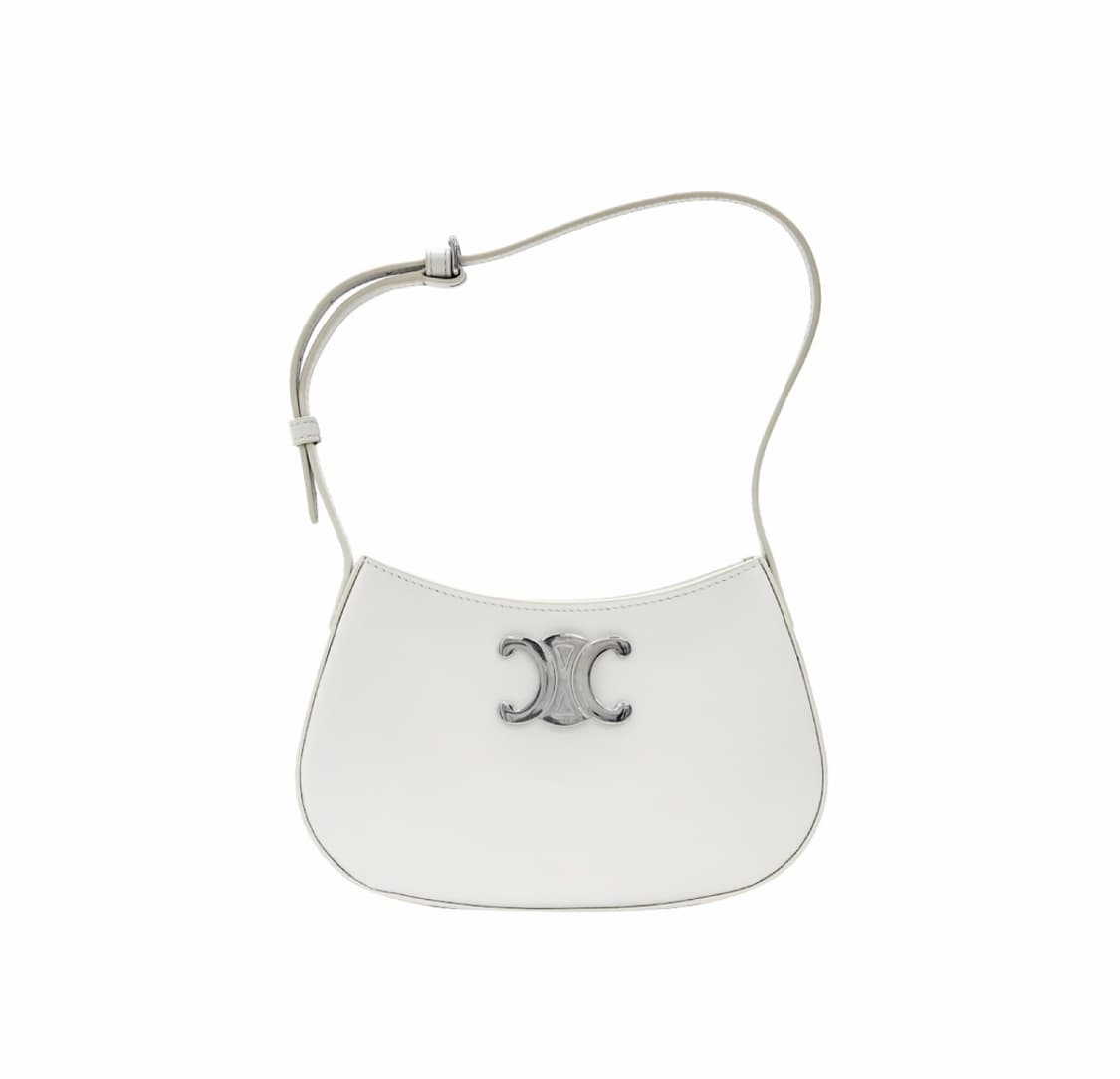 [M] 셀린느 여성 샤이니 카프스킨 틸리백 호보 숄더백 화이트 미디움 상품이미지1