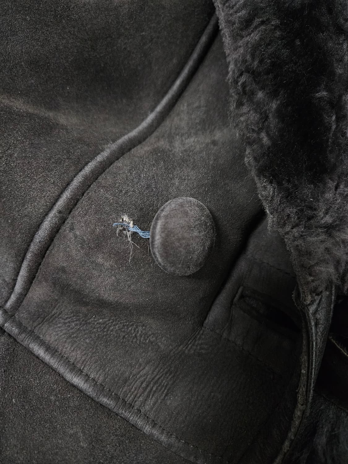 VIRDIAN 양가죽 양털 리얼레더 무스탕 코트 자켓 빈티지 다크 110 상품이미지6