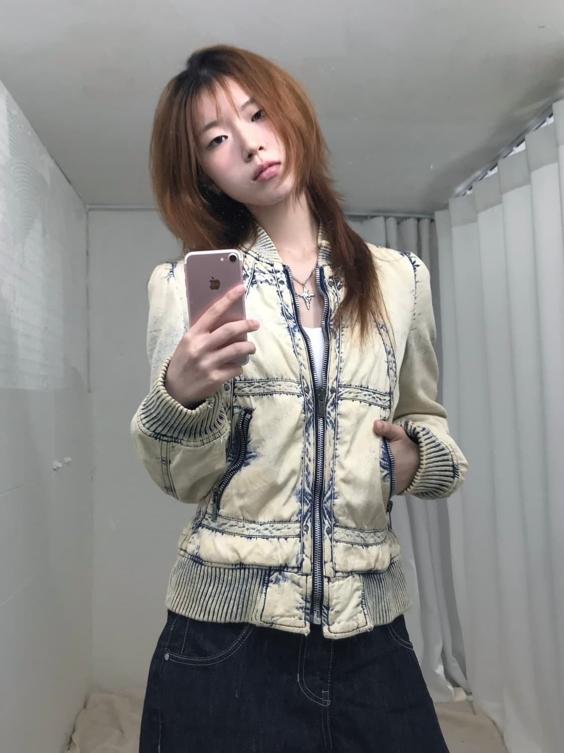 디젤 더티 그런지 워싱 데님 봄버 자켓 상품이미지1