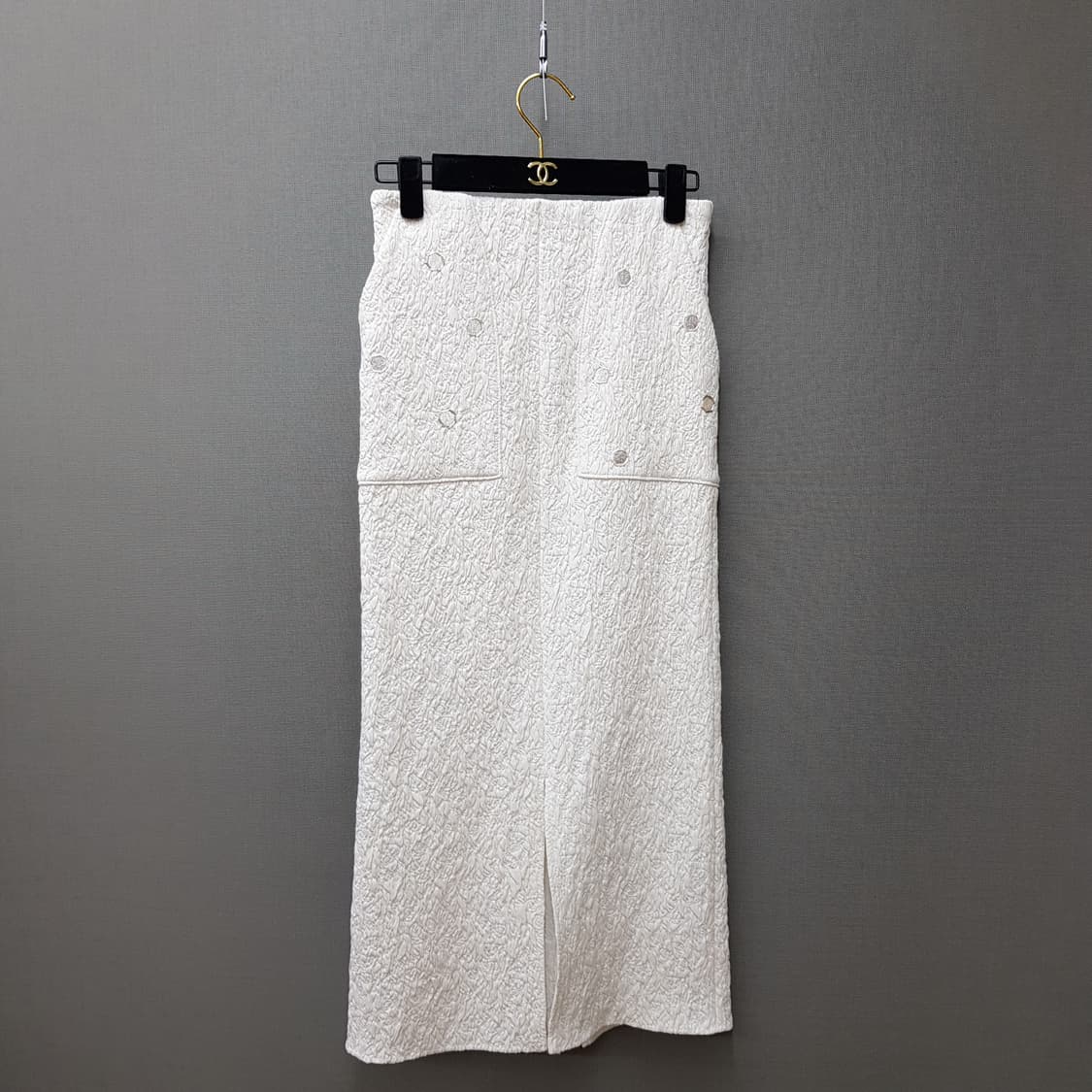 한섬 타임 자가드 텍스처 롱 스커트 61-90사이즈 상품이미지1