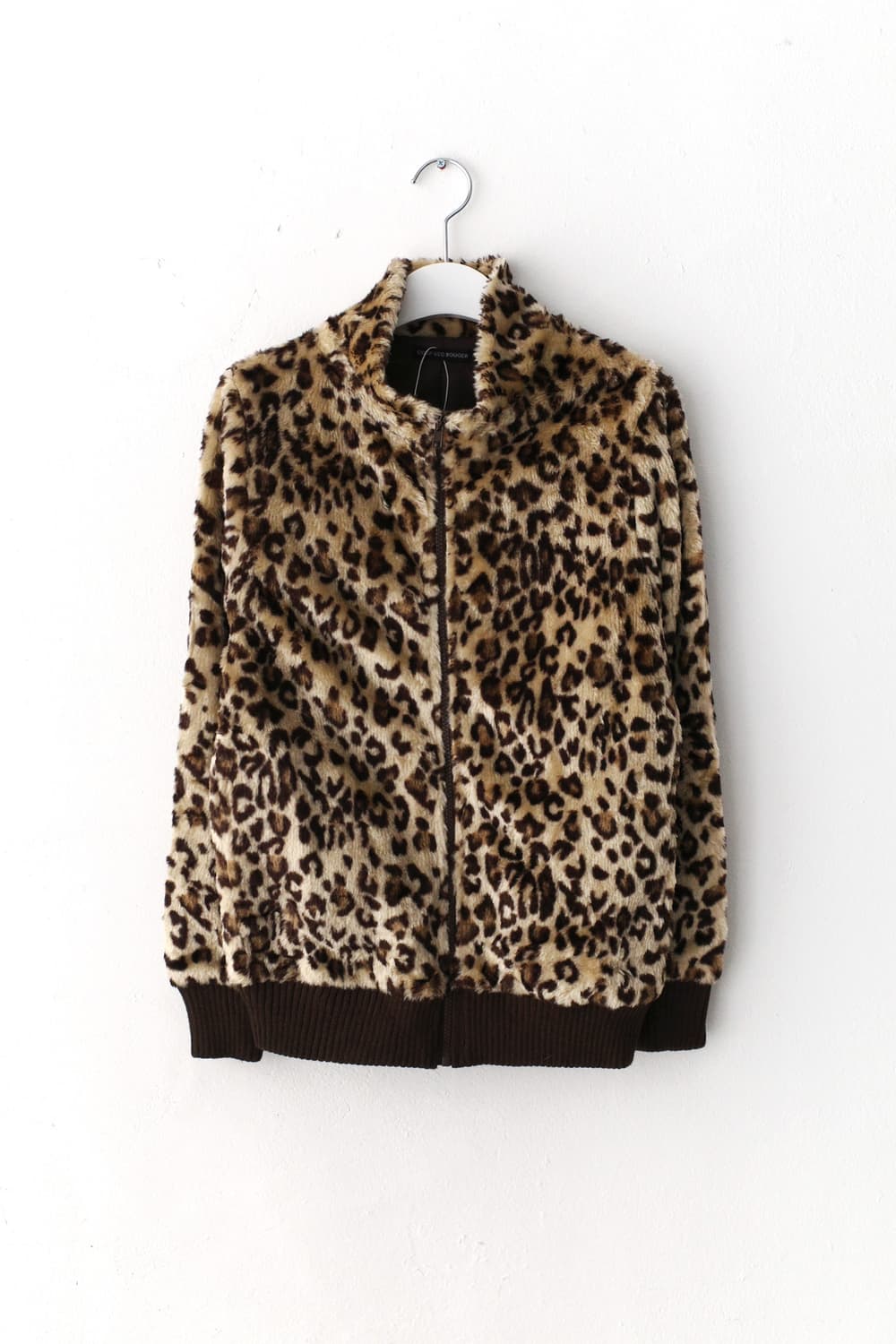 leopard fur zip-up 상품이미지1